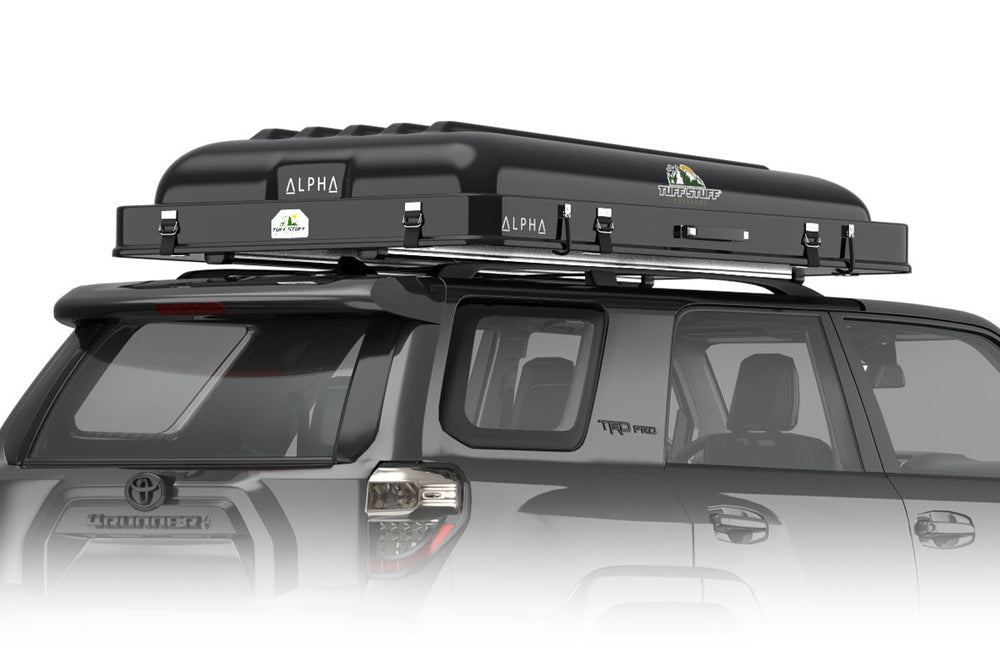 Tuff Stuff Overland Alpha Hardshell Top-Side Open Rooftop Tent, Black, 4 Person TS-RTT-CS-BK