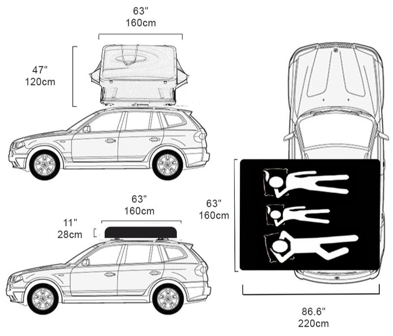 Naturnest Sirius 2 Clamshell Rooftop Tent XXL