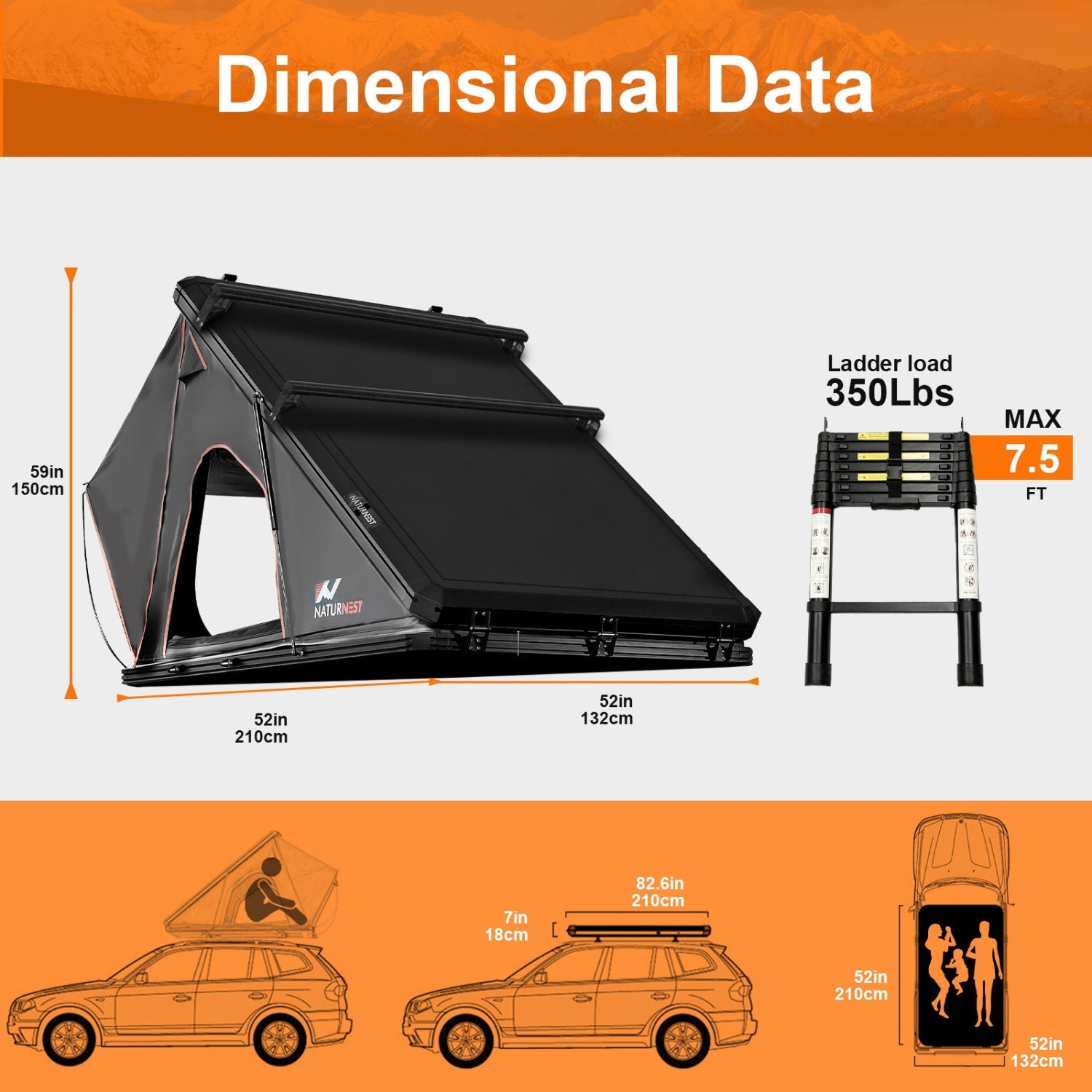 Naturnest Polaris Triangle Roof Top Tent