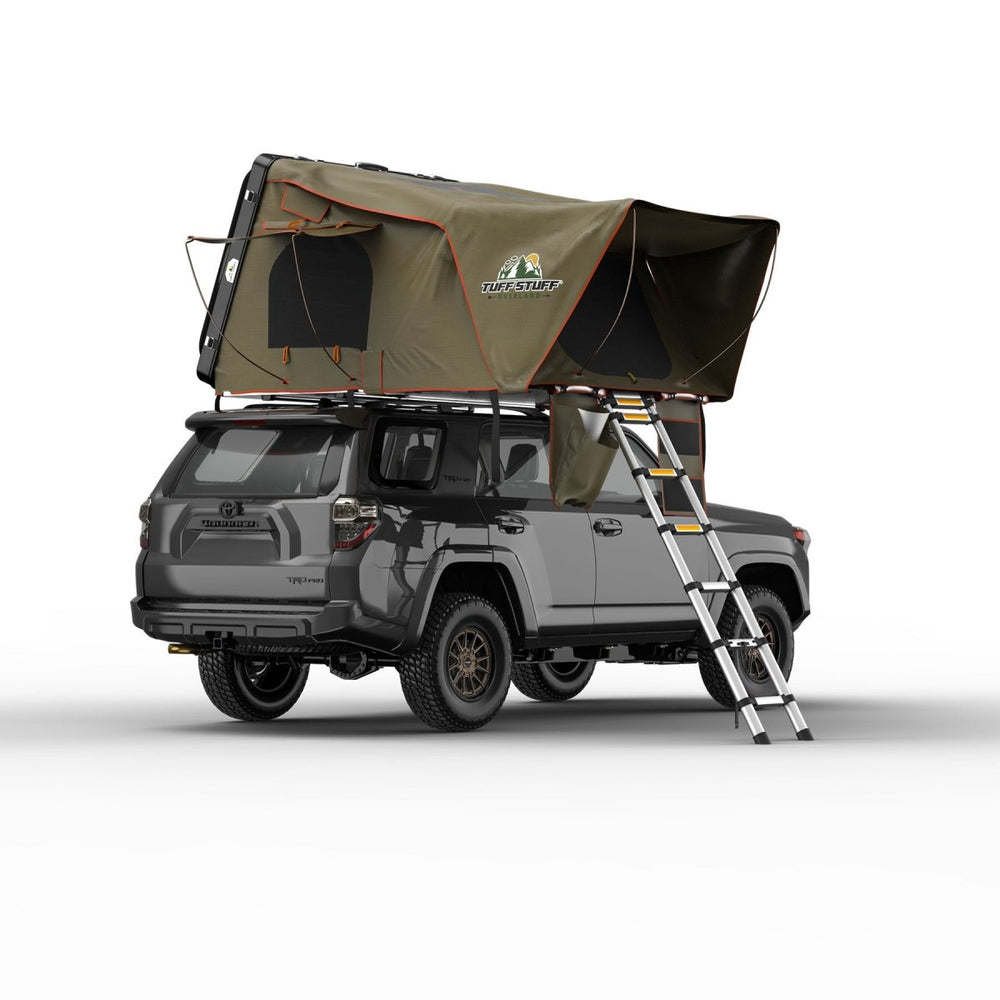 Tuff Stuff Overland Alpha Hardshell Top-Side Open Rooftop Tent, Black, 4 Person TS-RTT-CS-BK