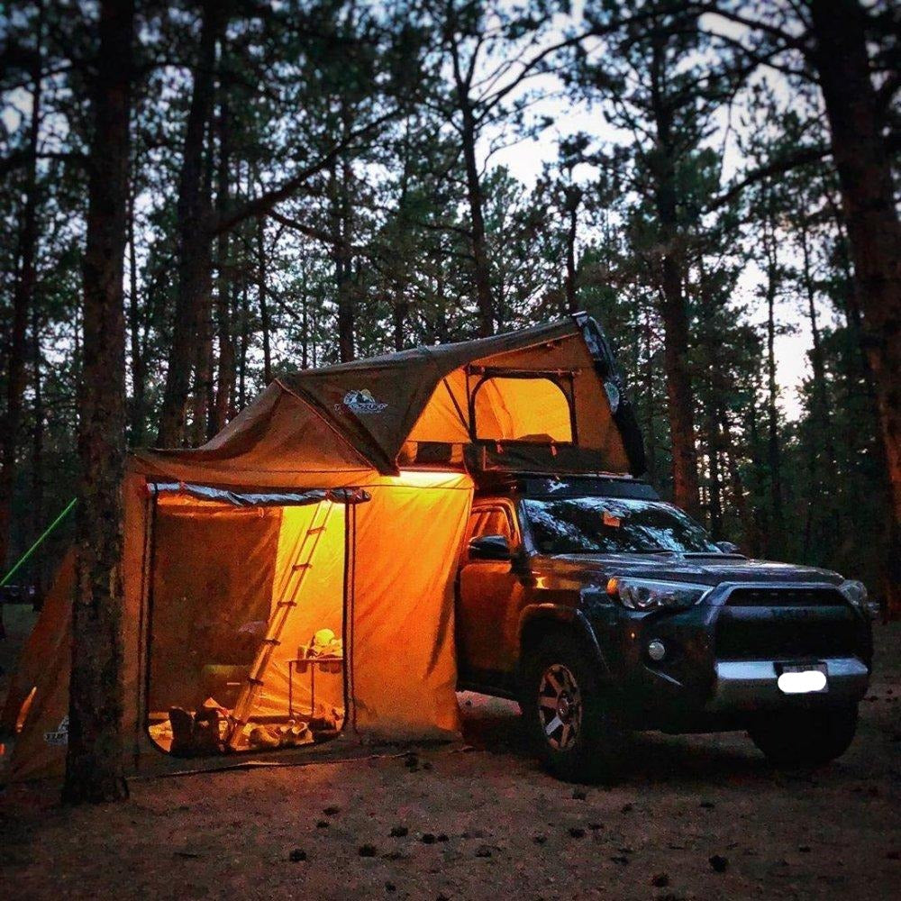 Tuff Stuff Overland Alpha Hardshell Top-Side Open Rooftop Tent, Black, 4 Person TS-RTT-CS-BK