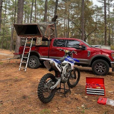 Tuff Stuff Overland Alpha Hardshell Top-Side Open Rooftop Tent, Black, 4 Person TS-RTT-CS-BK