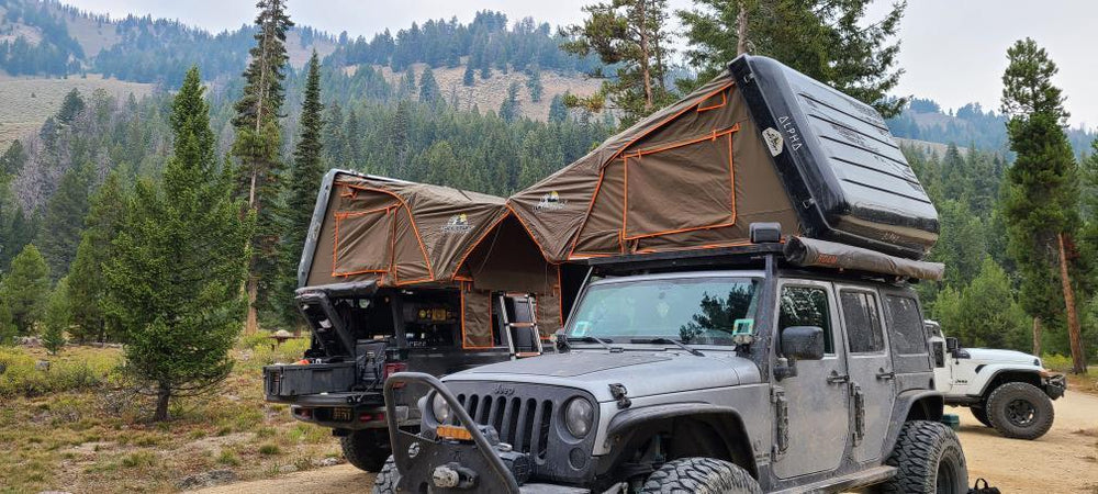 Tuff Stuff Overland Alpha Hardshell Top-Side Open Rooftop Tent, Black, 4 Person TS-RTT-CS-BK
