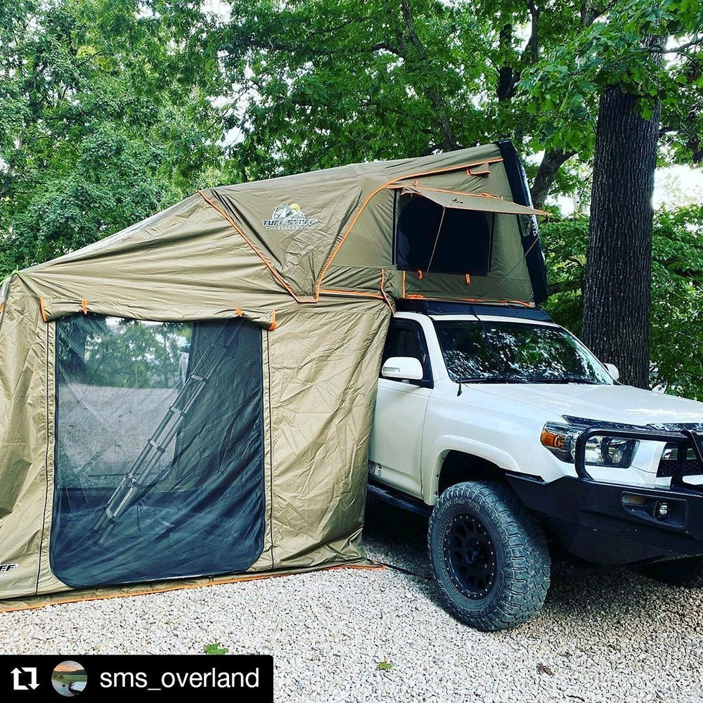 Tuff Stuff Overland Alpha Hardshell Top-Side Open Rooftop Tent, Black, 4 Person TS-RTT-CS-BK