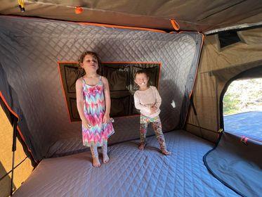 Tuff Stuff Overland Alpha Hardshell Top-Side Open Rooftop Tent, Black, 4 Person TS-RTT-CS-BK