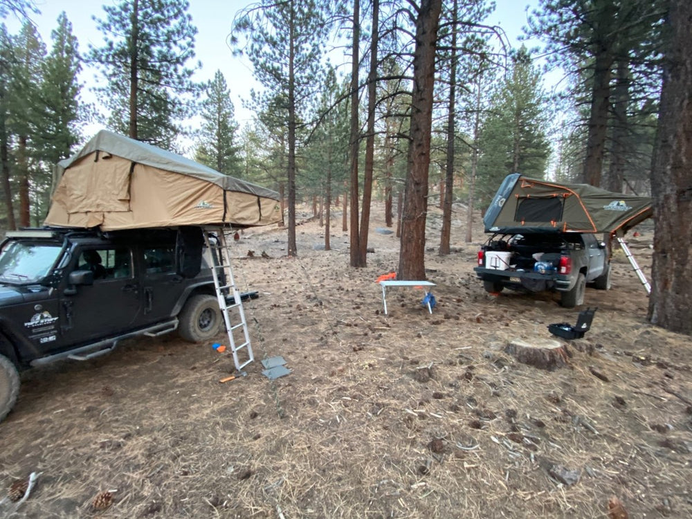 Tuff Stuff Overland Alpha Hardshell Top-Side Open Rooftop Tent, Gray, 4 Person TS-RTT-CS-GR