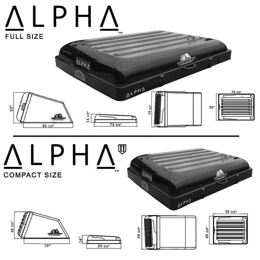Tuff Stuff Overland Alpha Hardshell Top-Side Open Rooftop Tent, Gray, 4 Person TS-RTT-CS-GR