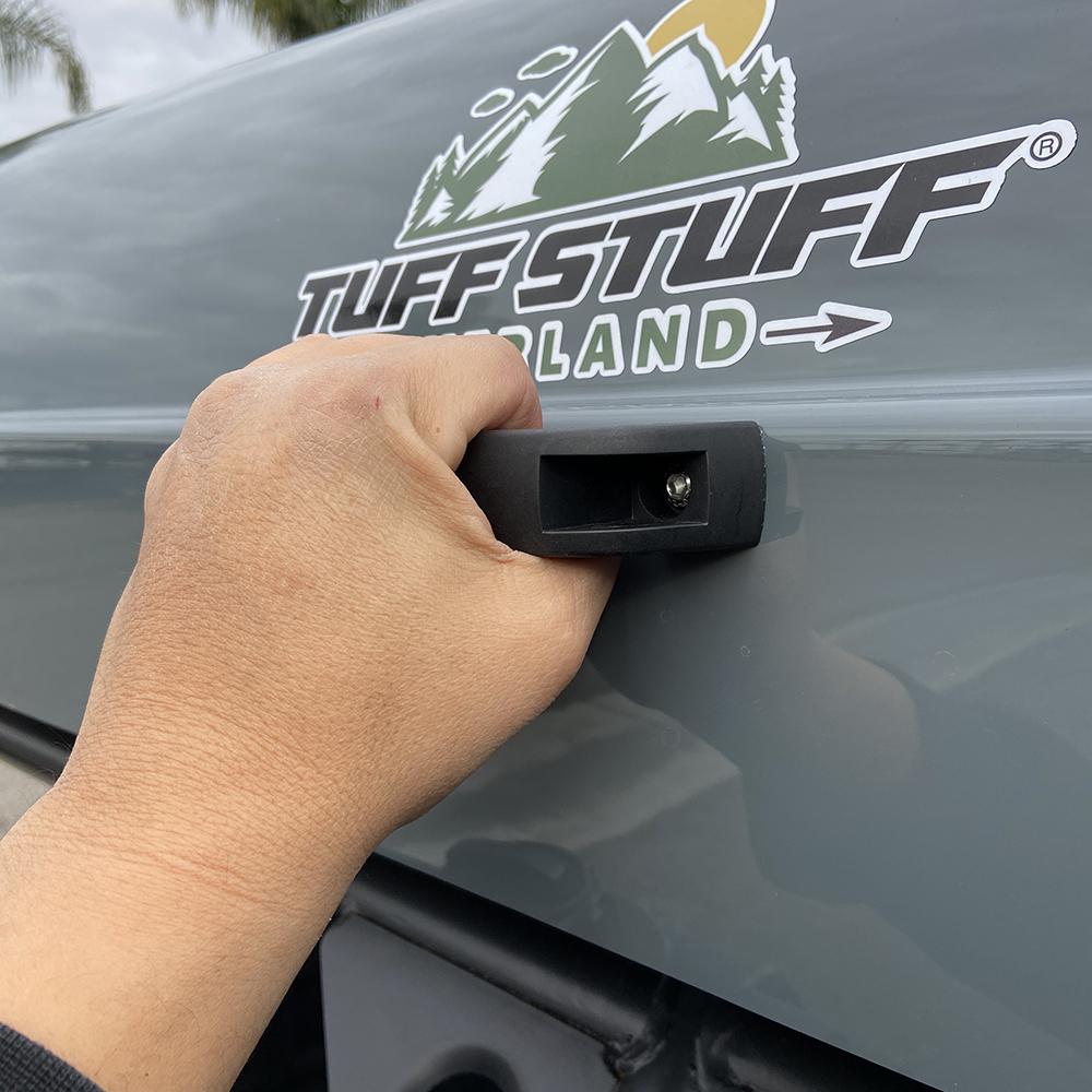 Tuff Stuff Overland Alpha Hardshell Top-Side Open Rooftop Tent, Gray, 4 Person TS-RTT-CS-GR