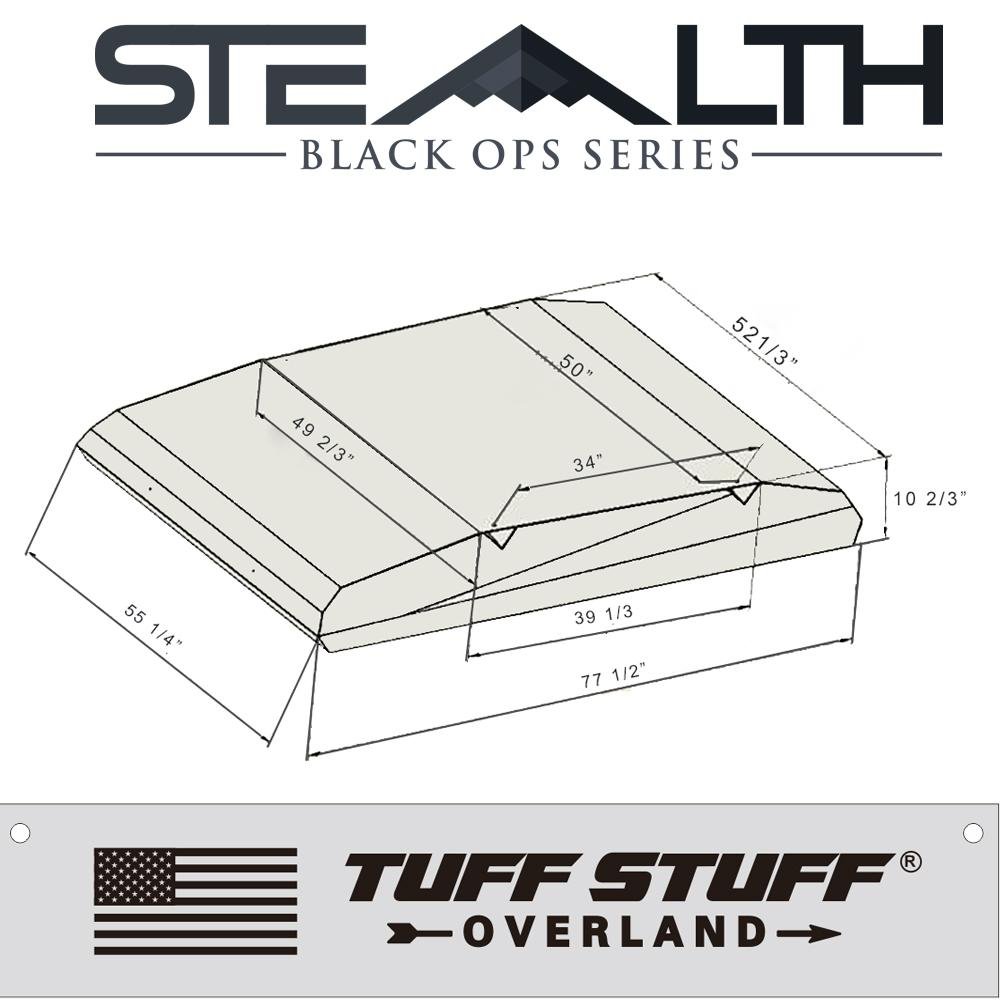 Tuff Stuff Overland Stealth Black Ops Series Aluminum Shell RTT, Black TS-RTT-STLTH